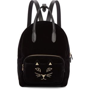 Charlotte Olympia Feline Velvet Backpack